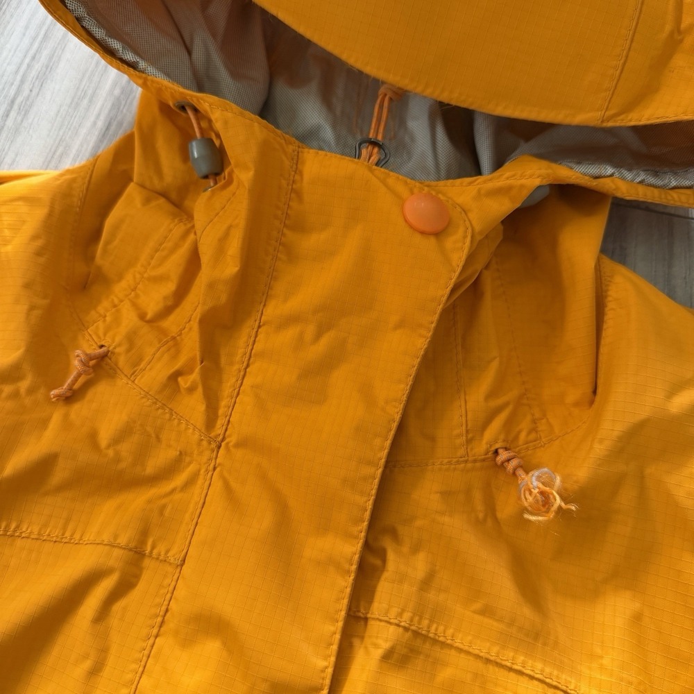 L.L.Bean Rain Jacket Womens M Yellow Hooded Trail Model Packable Shell OKBH1 - Picture 9 of 13